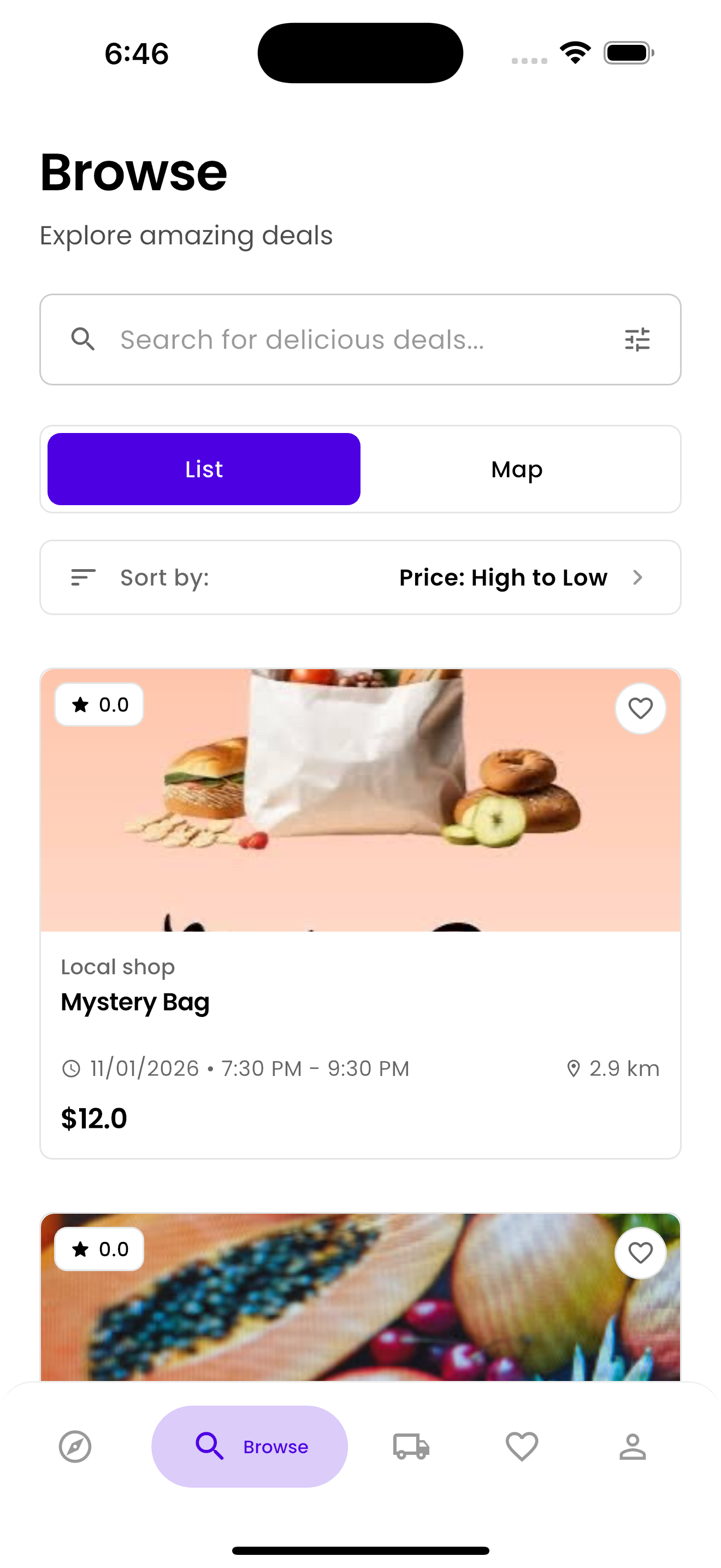 Still Yum app browse screen showing local food deals